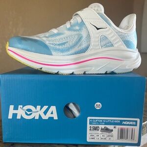 Hoka Kids Sneakers - White and Light Blue